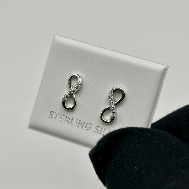 CZ Diamond Infinity Earrings
