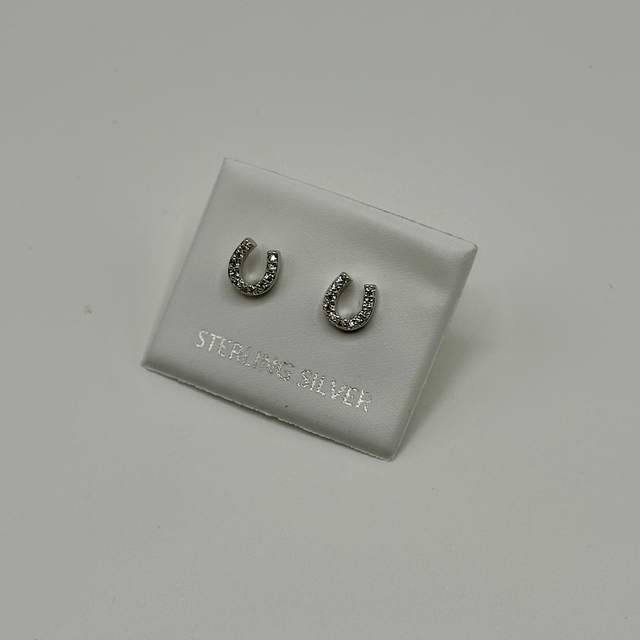 CZ Diamond Horseshoe Earrings