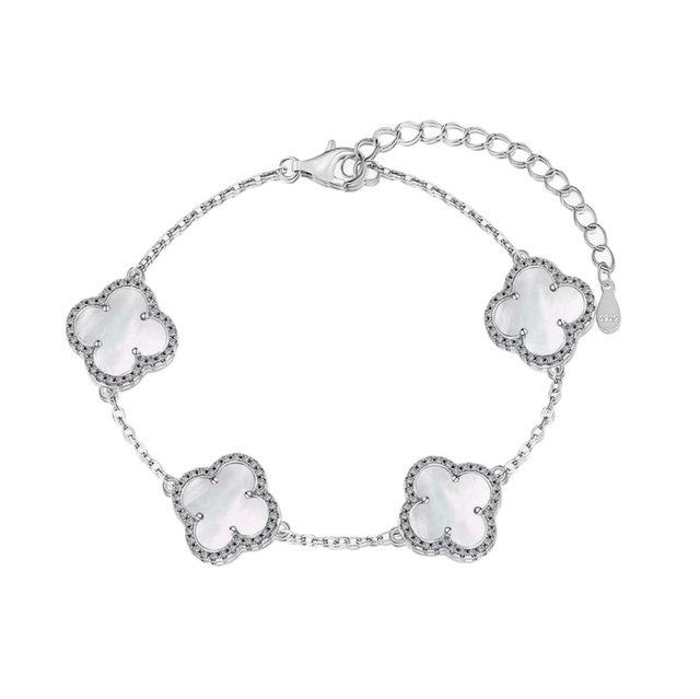 CZ Diamond MOP Clover Bracelet