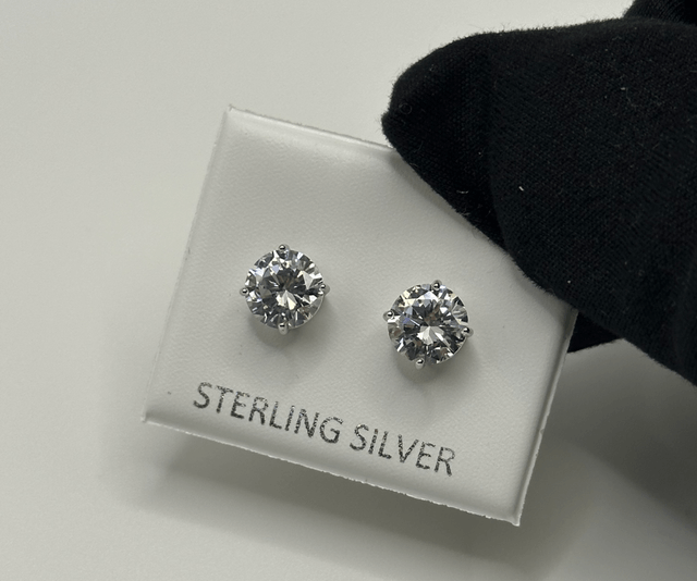Round CZ Diamond Earrings