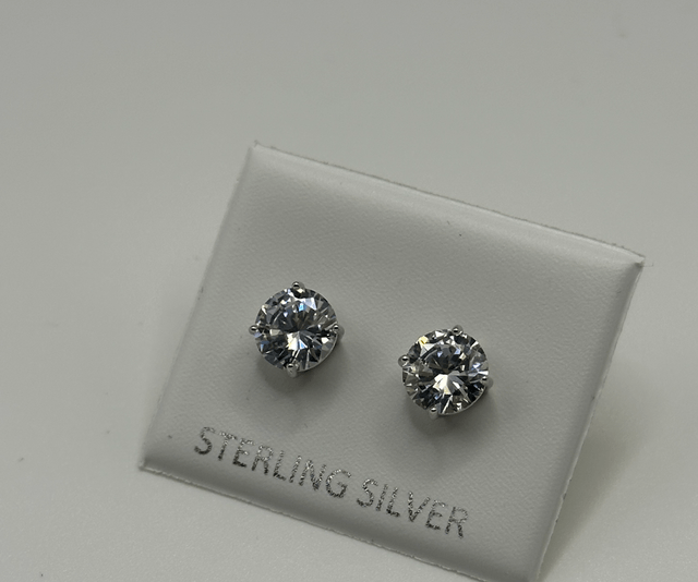 Round CZ Diamond Earrings