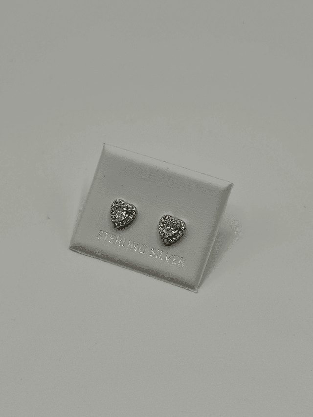 CZ Diamond Heart Earrings