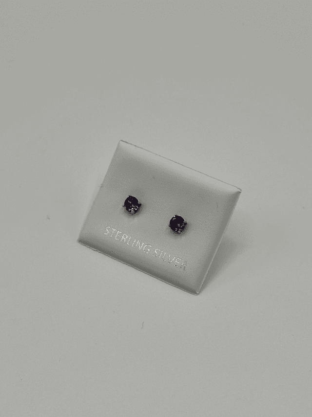 CZ Purple Diamond Earrings