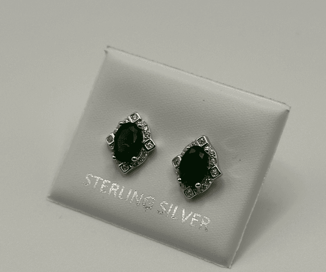 CZ Emerald Stud Earrings