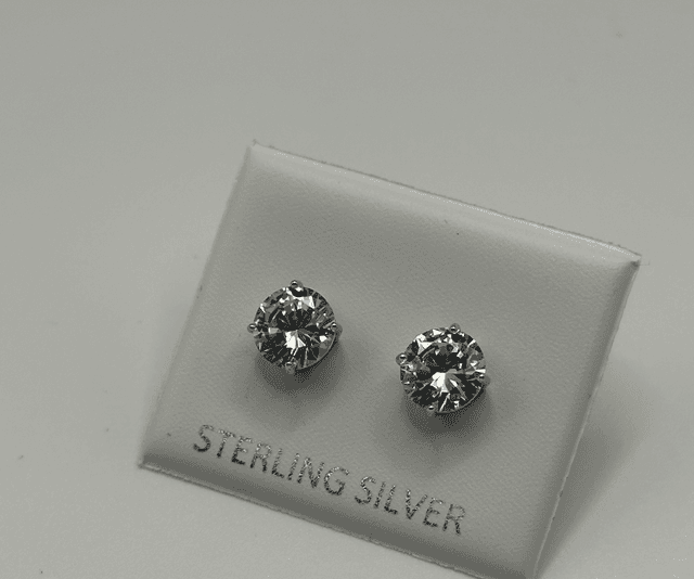 Round CZ Diamond Earrings